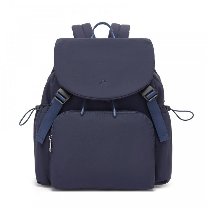 BPM2610 - Miss Lulu Lightweight Nylon Drawstring Backpack – Casual Daily Rucksack with 13 Inch Laptop Sleeve for Travel & Commute - Navy