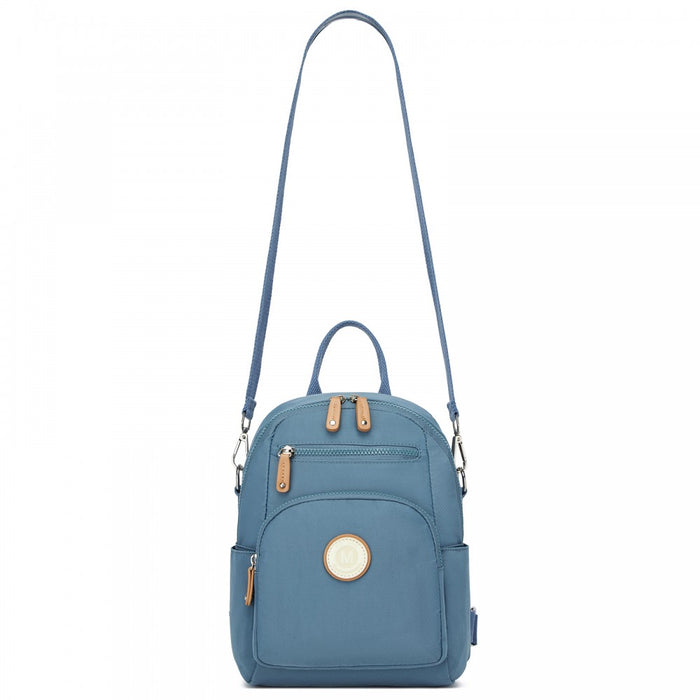 BPM2651 - Miss Lulu 3-in-1 Convertible Backpack with Removable Long Strap - Wear as Backpack, Shoulder or Crossbody Bag - Blue