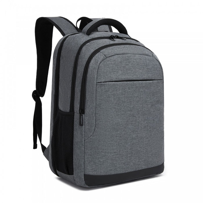 BPN2607 - Trendy Laptop Backpack,Soft Padded,Practical,Organized Storage,Lightweight 15.6" Notebook Bag for Work, School & Travel - Grey