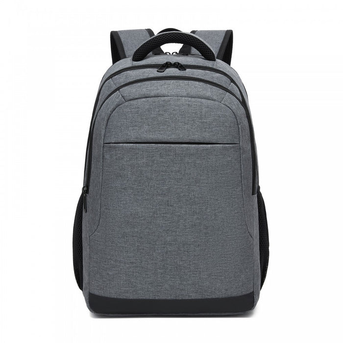 BPN2607 - Trendy Laptop Backpack,Soft Padded,Practical,Organized Storage,Lightweight 15.6" Notebook Bag for Work, School & Travel - Grey