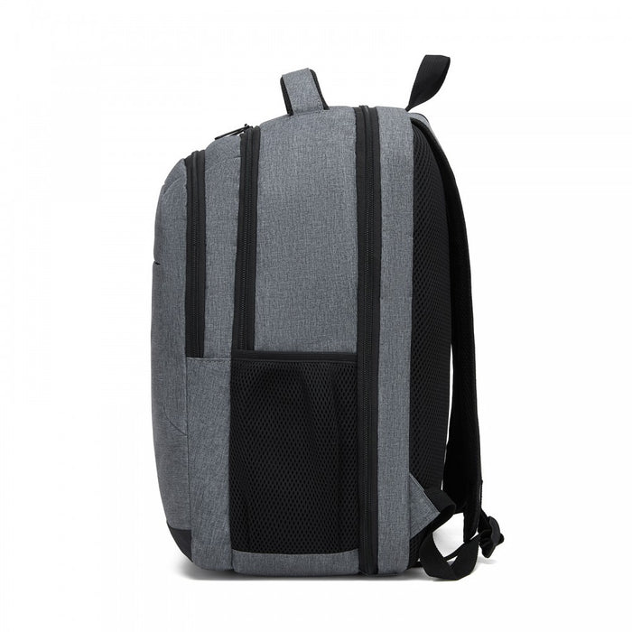 BPN2607 - Trendy Laptop Backpack,Soft Padded,Practical,Organized Storage,Lightweight 15.6" Notebook Bag for Work, School & Travel - Grey