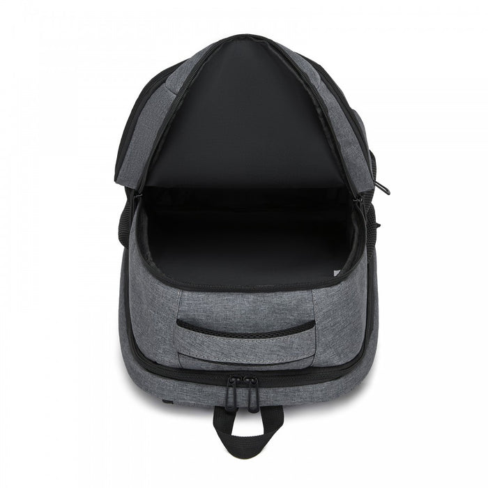 BPN2607 - Trendy Laptop Backpack,Soft Padded,Practical,Organized Storage,Lightweight 15.6" Notebook Bag for Work, School & Travel - Grey