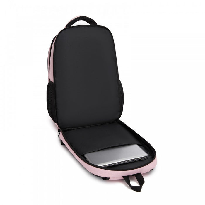 BPN2607 - Trendy Laptop Backpack,Soft Padded,Practical,Organized Storage,Lightweight 15.6" Notebook Bag for Work, School & Travel - Pink