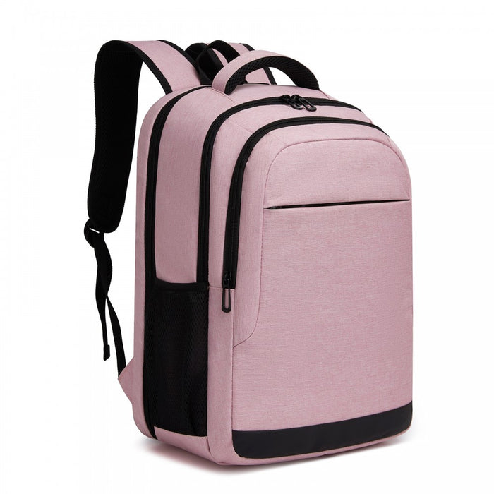 BPN2607 - Trendy Laptop Backpack,Soft Padded,Practical,Organized Storage,Lightweight 15.6" Notebook Bag for Work, School & Travel - Pink