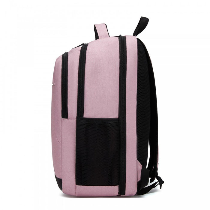 BPN2607 - Trendy Laptop Backpack,Soft Padded,Practical,Organized Storage,Lightweight 15.6" Notebook Bag for Work, School & Travel - Pink