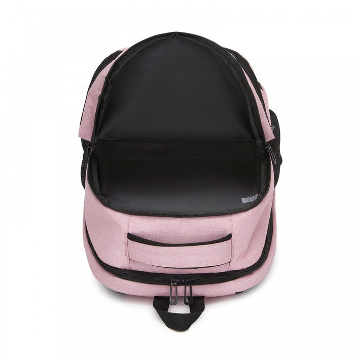 BPN2607 - Trendy Laptop Backpack,Soft Padded,Practical,Organized Storage,Lightweight 15.6" Notebook Bag for Work, School & Travel - Pink