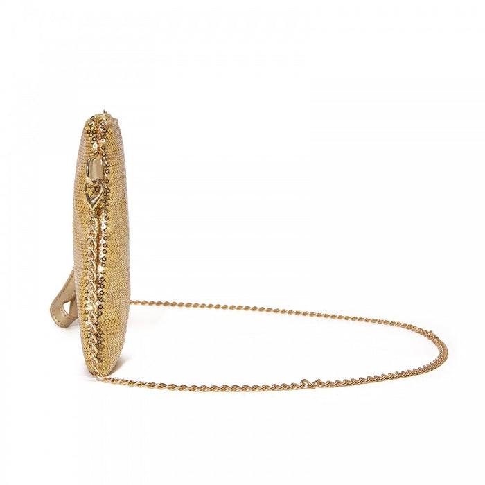 CLS2512 - Glam Sparkle Sequin Evening Clutch-Sleek, Shimmering Wristlet & Crossbody - Gold