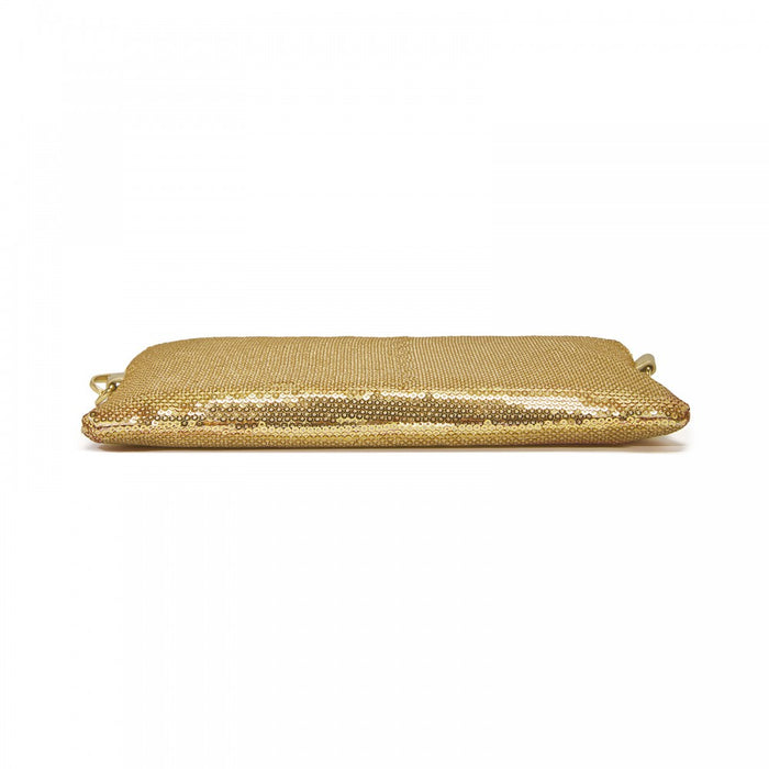 CLS2512 - Glam Sparkle Sequin Evening Clutch-Sleek, Shimmering Wristlet & Crossbody - Gold