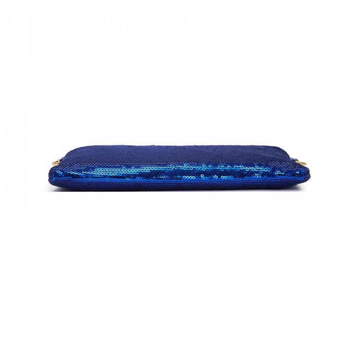 CLS2512 - Glam Sparkle Sequin Evening Clutch-Sleek, Shimmering Wristlet & Crossbody - Navy