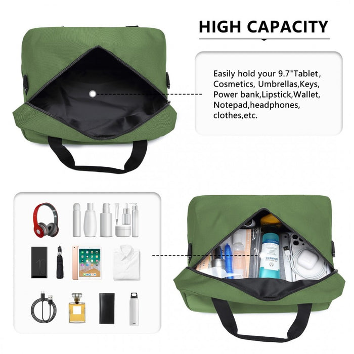 E1960S - Kono Lightweight Multi Purpose Unisex Sports Travel Duffel Bag - Green