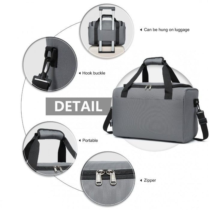 E2016S - Kono Structured Travel Duffle Bag - Grey