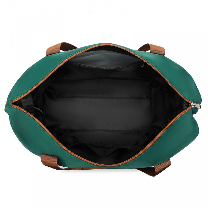 EA2212 - Kono Two Pieces Expandable Durable Waterproof Travel Duffel Bag Set - Green And Brown