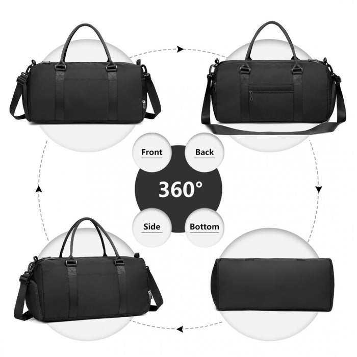 EA2213 - Kono Multi Waterproof Gym bag Carry On Weekend Bag - Black