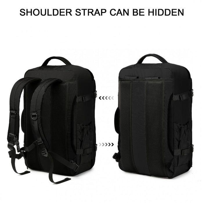 EM2207 - Kono Multifunctional Portable Travel Backpack Cabin Luggage Bag - Black