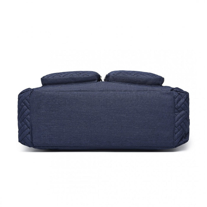 EQ2411 - Kono Versatile Diaper Changing Tote Bag with Built-In Changing Mat Thermal Insulation Waterproof Design - Navy
