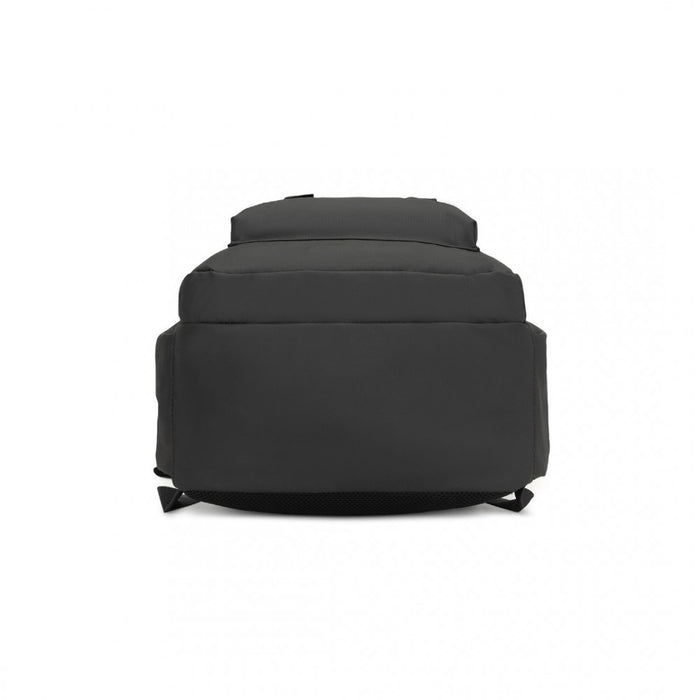 EQ2416 - Kono PVC Coated Urban Water-Resistant Backpack with Reflective Safety Straps and Multi-Compartment Design - Black