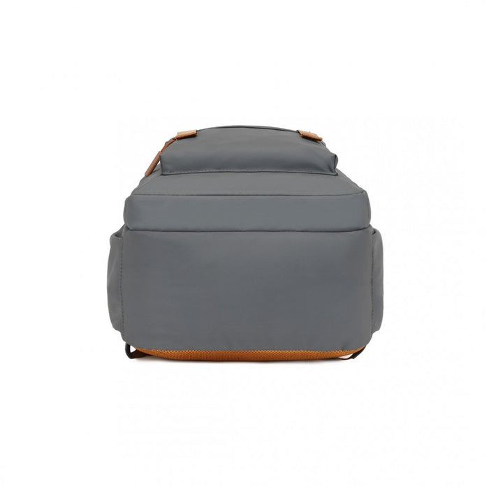 EQ2416 - Kono PVC Coated Urban Water-Resistant Backpack with Reflective Safety Straps and Multi-Compartment Design - Grey and Brown