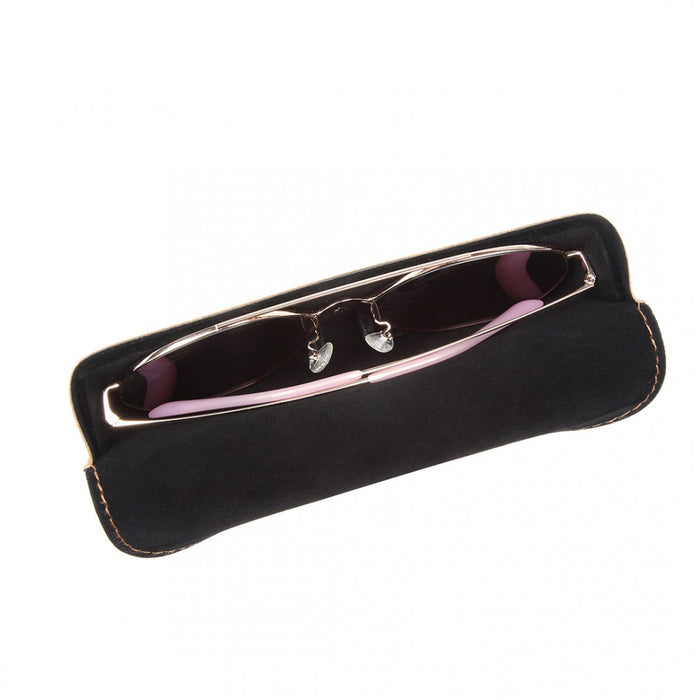 G4041 - Kono Leather Look Soft Sunglasses Case - Brown