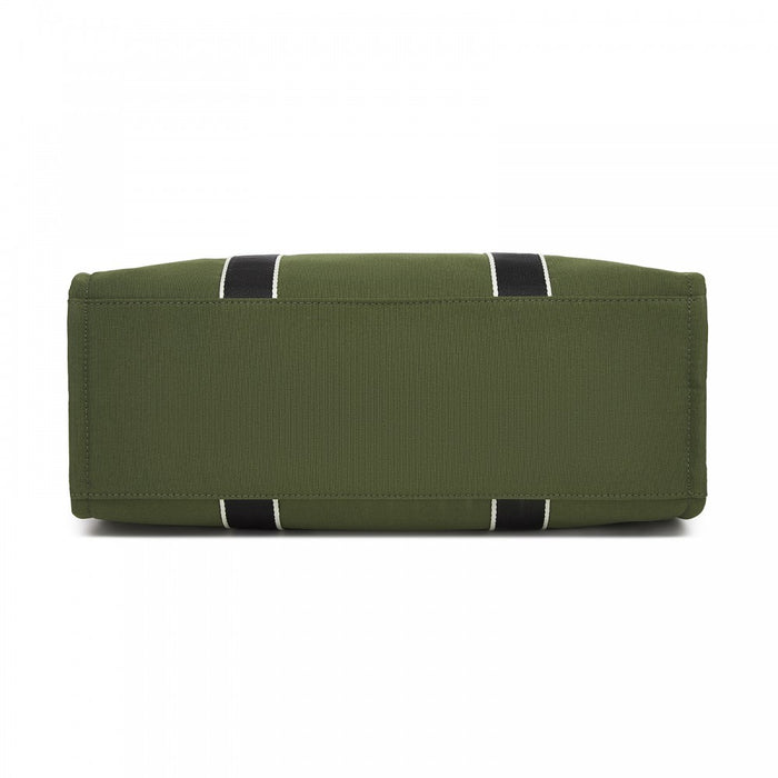 HBM2604 - Miss Lulu Wearproof Large Capacity Tote Bag with 15.6” Laptop Sleeve, Dual Carry Options for Business and Everyday Use - Green