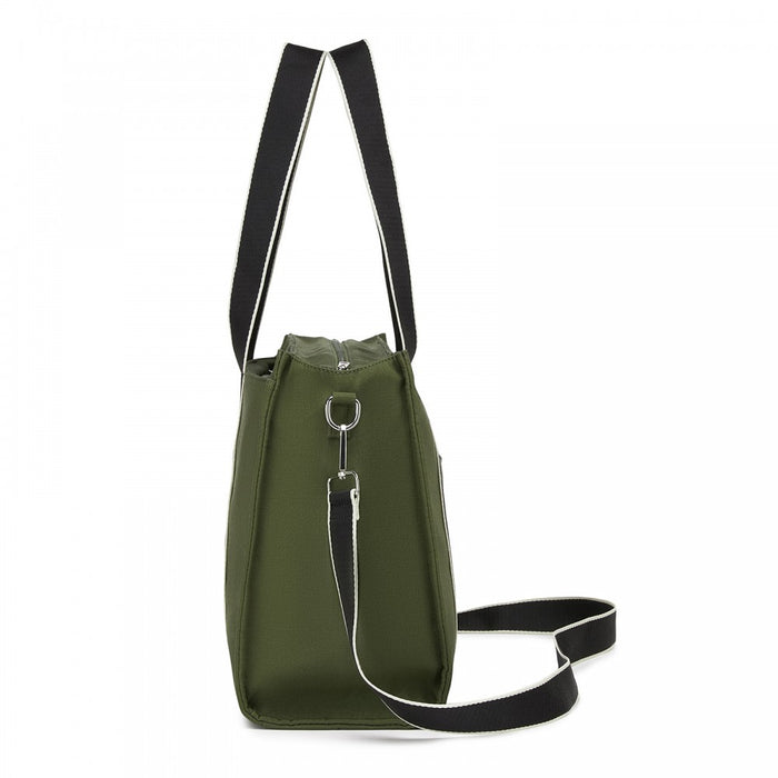HBM2604 - Miss Lulu Wearproof Large Capacity Tote Bag with 15.6” Laptop Sleeve, Dual Carry Options for Business and Everyday Use - Green