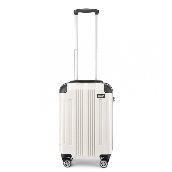 K1777-1L - Kono 19 Inch ABS Lightweight Compact Hard Shell Cabin Suitcase Travel Carry-On Luggage - Beige