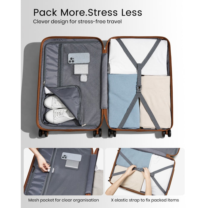 K1777-1L - Kono 28 Inch ABS Lightweight Compact Hard Shell Travel Luggage For Extended Journeys - Cream