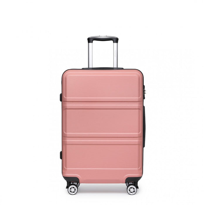 K1871-1L - Kono ABS 24 Inch Sculpted Horizontal Design Suitcase - Nude