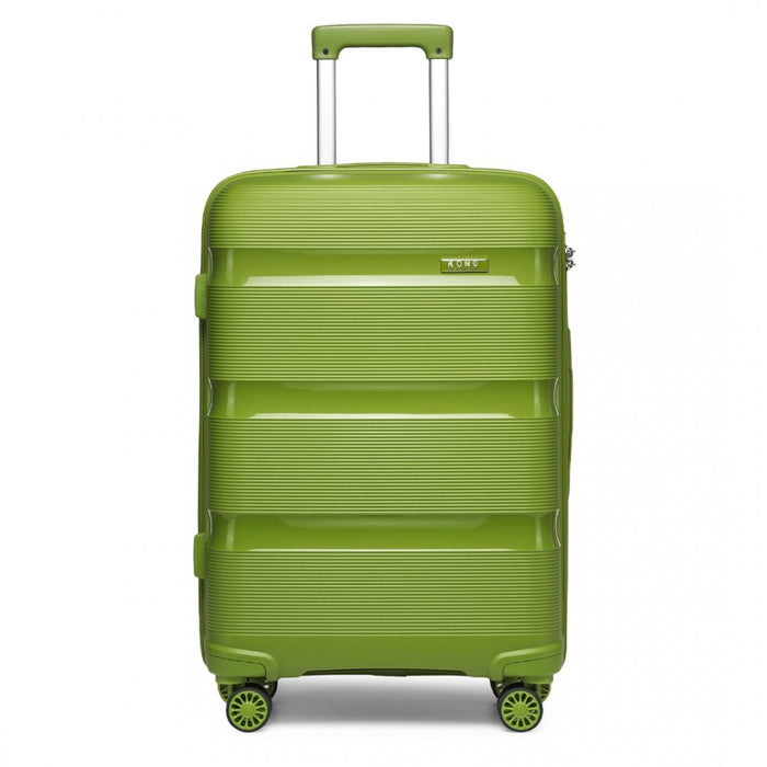 K2092L - Kono 24 Inch Bright Hard Shell PP Suitcase - Classic Collection - Green