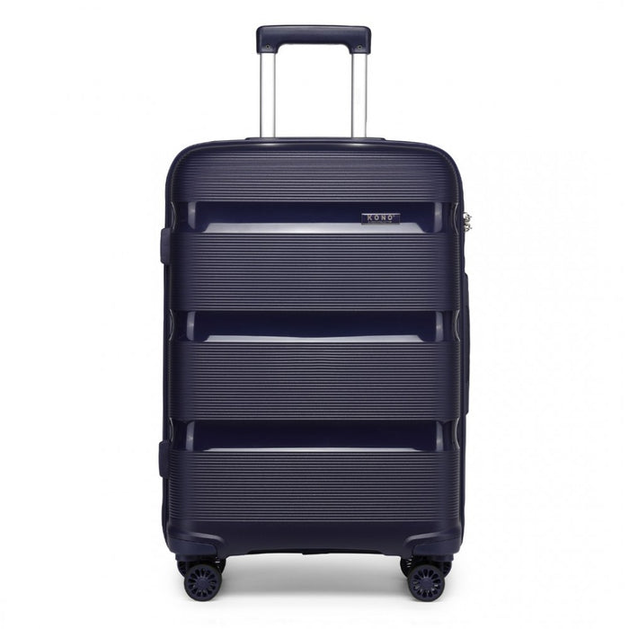 K2092L - Kono 24 Inch Bright Hard Shell PP Suitcase - Classic Collection - Navy