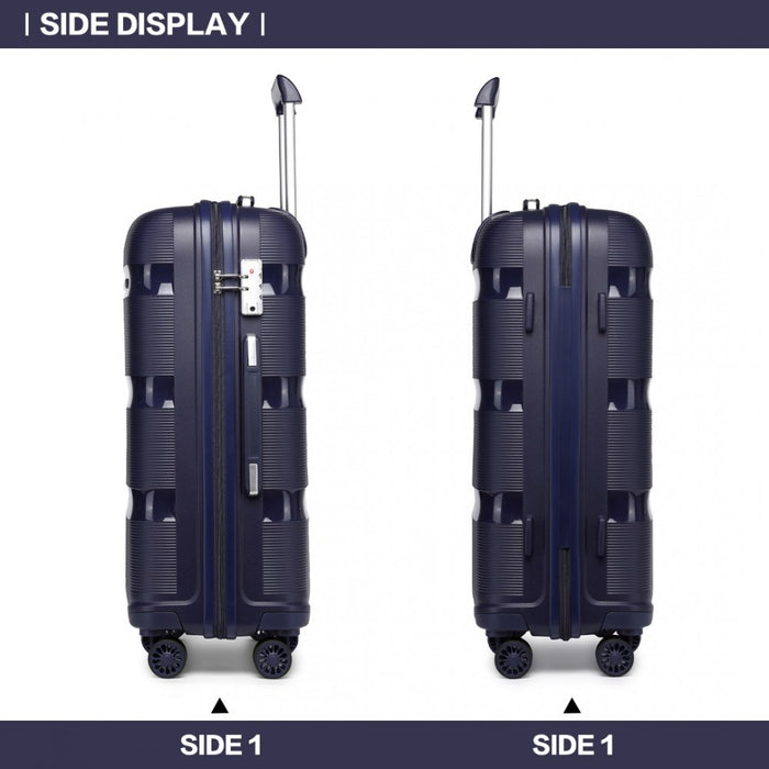 K2092L - Kono 28 Inch Bright Hard Shell PP Suitcase - Classic Collection - Navy