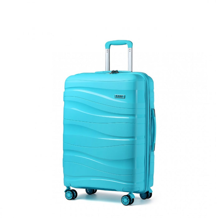 K2094L - Kono 24 Inch Lightweight Polypropylene Hard Shell Suitcase With TSA Lock - Blue