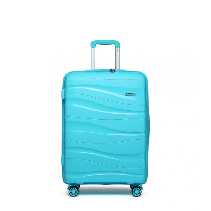 K2094L - Kono 24 Inch Lightweight Polypropylene Hard Shell Suitcase With TSA Lock - Blue