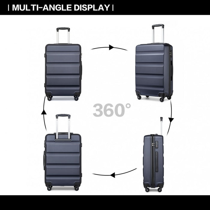 K2191L - Kono 28 Inch Check in Luggage - Streamlined ABS Hardshell Suitcase with Secure TSA Lock - Navy