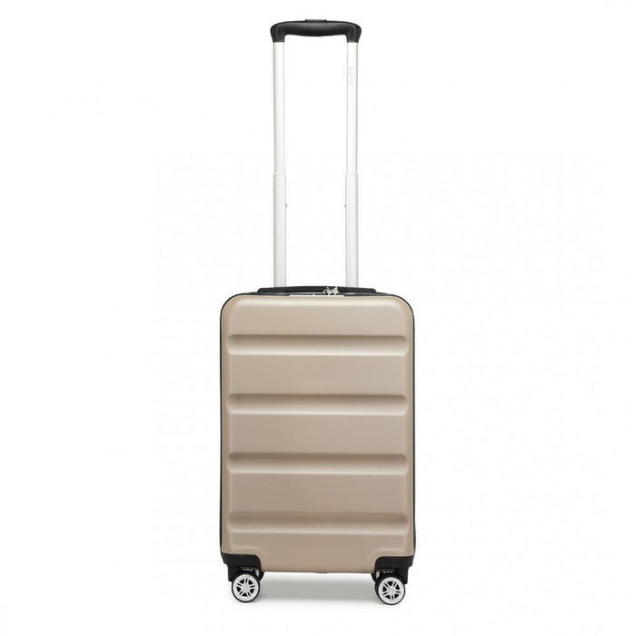 KSK2482 - Kono 19 Inch Stylish Horizontal Engraved Hard Shell ABS+PC Cabin Carry-On Suitcase with TSA Lock - Gold