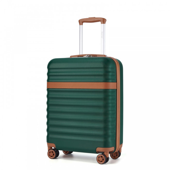KSK2484 - Kono 20 Inch Stylish Lightweight Hard Shell ABS+PC Cabin Carry-On Suitcase with TSA Lock for Enhanced Security - Green and Brown