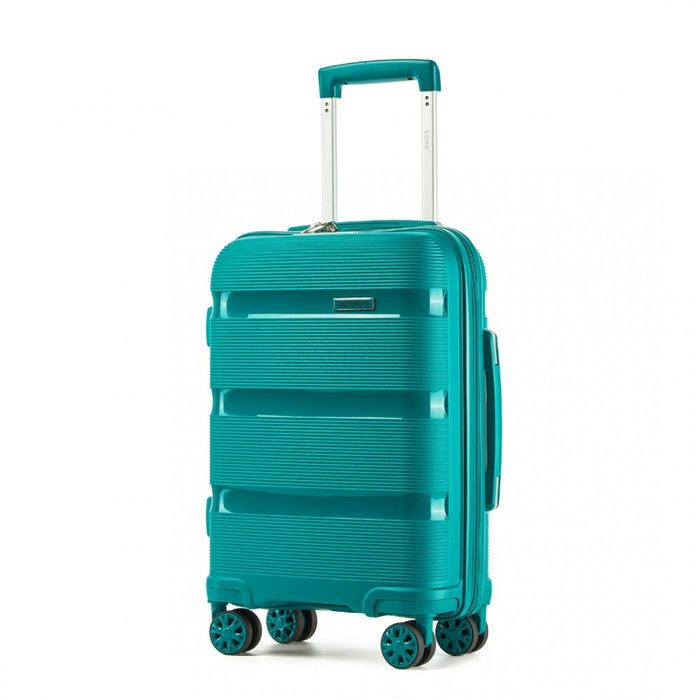 KSK2492 - Kono 19-Inch PP Hardshell Carry-On Suitcase–Lightweight Cabin Luggage with TSA Lock, 360° Silent Spinner Wheels - Blue and Green