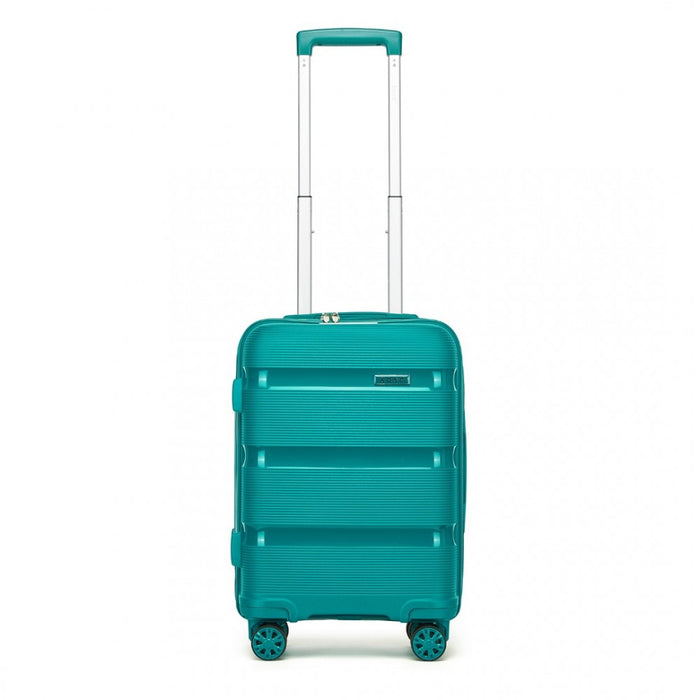 KSK2492 - Kono 19-Inch PP Hardshell Carry-On Suitcase–Lightweight Cabin Luggage with TSA Lock, 360° Silent Spinner Wheels - Blue and Green