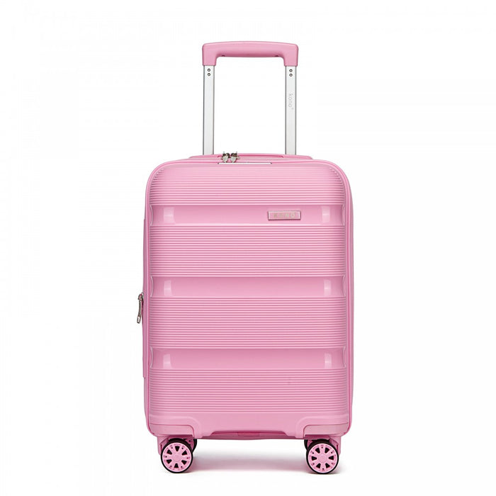 KSK2492 - Kono 19-Inch PP Hardshell Carry-On Suitcase–Lightweight Cabin Luggage with TSA Lock, 360° Silent Spinner Wheels - Pink