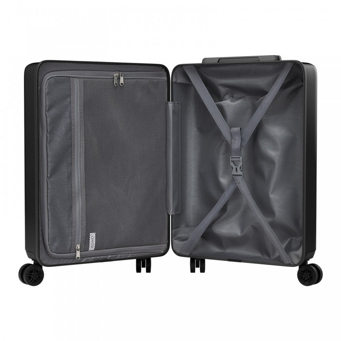 KSK2583 - Kono Premium ABS+PC 20 Inch Hard Shell Cabin Suitcase with TSA Lock and Smooth 360° Silent Spinner Wheels - Black