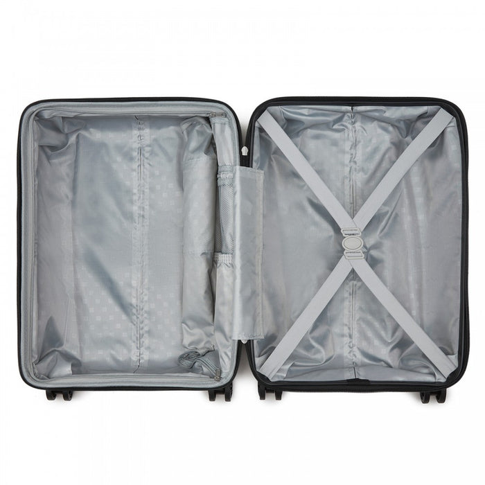 KSK2595 - Kono 20/24/28inch Hard Shell Scratch-Resistant PP Luggage Set with Cup Holder, TSA Lock & Expandable Design-Check-in Luggage For Travel - Black