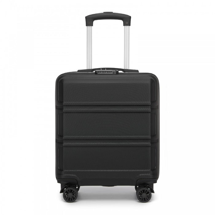 KSK2596 - Kono 16 Inch ABS Hard Shell Under-Seat Cabin Suitcase with Spinner Wheels - Black