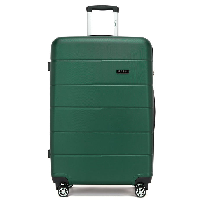 KSK2694 - Kono 28 Inch PC Hard Shell Suitcase, Large Check‑in Luggage with Silent Wheels & Organised Interior - Green And Black