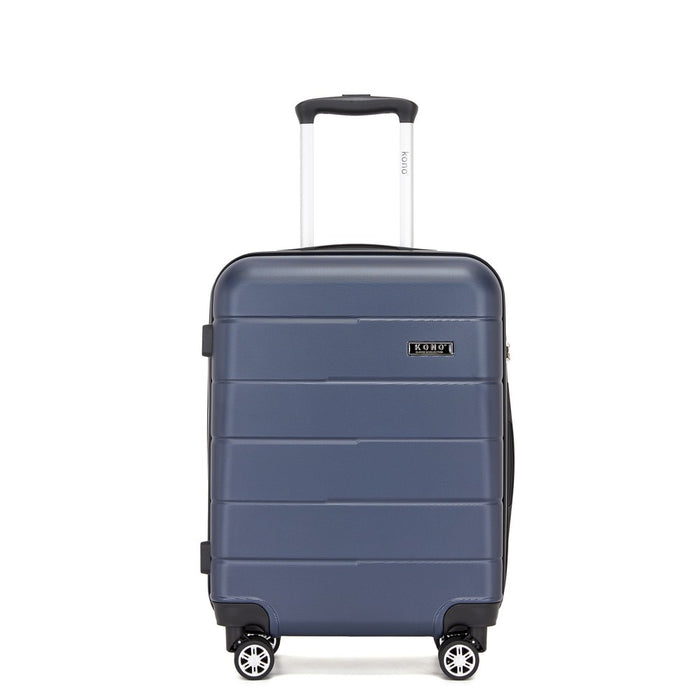 KSK2694 - Kono 20 Inch PC Hard Shell Suitcase, Carry-On Luggage with Silent Wheels & Organised Interior - Navy And Black