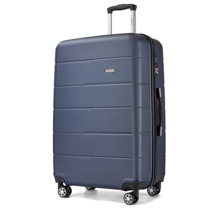 KSK2694 - Kono 28 Inch PC Hard Shell Suitcase, Large Check‑in Luggage with Silent Wheels & Organised Interior - Navy And Black