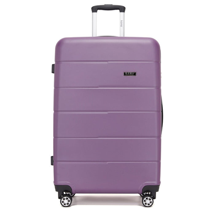 KSK2694 - Kono 28 Inch PC Hard Shell Suitcase, Large Check‑in Luggage with Silent Wheels & Organised Interior - Purple And Black