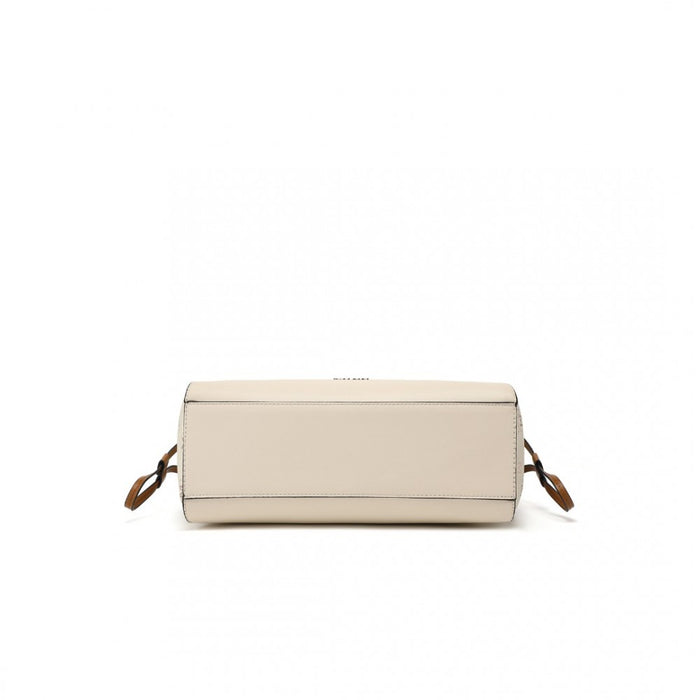 LG2322 - Miss Lulu Elegant Tote Bag With Monogram Pattern - Beige And Brown