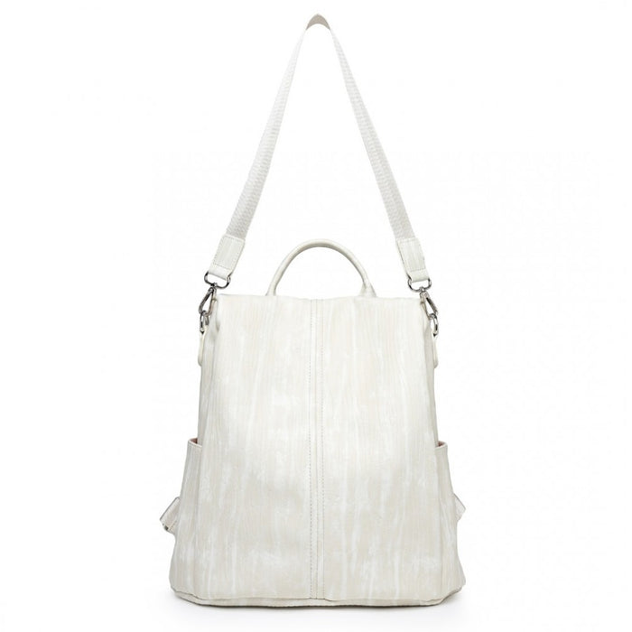 LG2333 - Miss Lulu Versatile Anti-Theft PU Leather Convertible Bag And Backpack - Beige