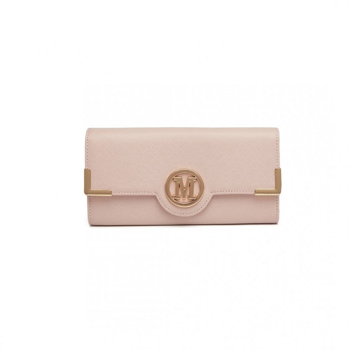 LP2022 - Miss Lulu Leather Look Classic Long Purse - Pink