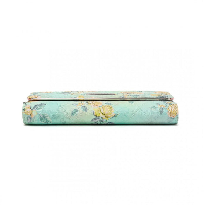 LP2353F - Miss Lulu Ladies' Flower Printed PU Leather Long Purse - Green