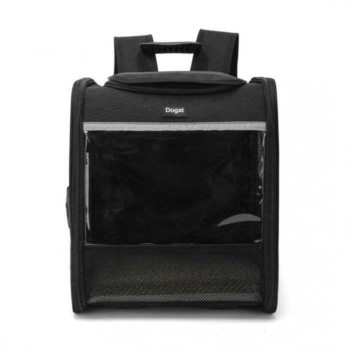 PTD2640 - Dogat Foldable And Durable Pet Backpack Carrier Travel Bag for Cats and Small Dogs - Black